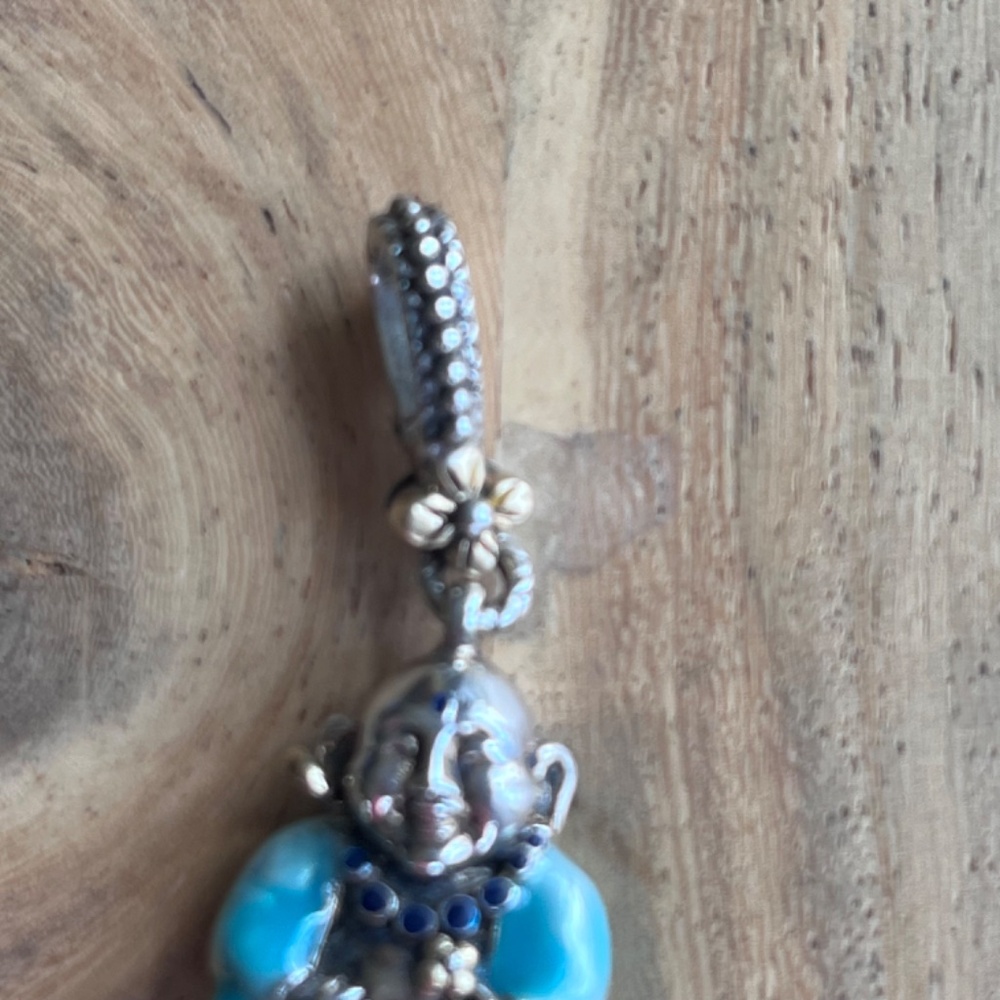 Vintage Buddha charm/enhancer by B Bixby sterling silver 18kt enamel - Picture 6 of 12
